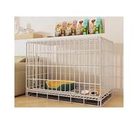 Caisse pour Chien Dog Cage for Small Dogs Indoor Medium Folding with Toilet Pet Special Kennel(Blanc,Moyen)