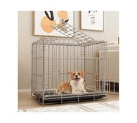 Caisse pour Chien Dog Cage Household Indoor Small with Toilet Separation Pet Medium Large(Silver)