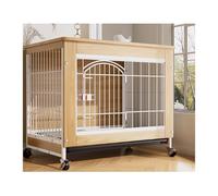 Caisse pour Chien Dog Cage Wooden Pet Small Fence Home Indoor with Toilet Villa Kennel(C)