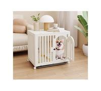 Caisse pour Chien Indoor Household Dog Kennel Pet Cage Villa(Blanc,Petit)