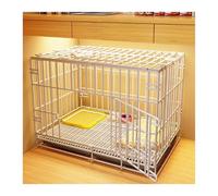 Caisse pour Chien Small Dog Cage Medium Pet Fence Gate Indoor with Toilet Home Kennel(Blanc)