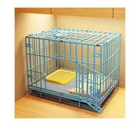Caisse pour Chien Small Dog Cage Medium Pet Fence Gate Indoor with Toilet Home Kennel(Blue)