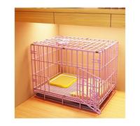 Caisse pour Chien Small Dog Cage Medium Pet Fence Gate Indoor with Toilet Home Kennel(Pink)