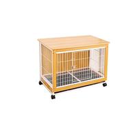 Caisse pour Chien Villa d'intérieur for Chien de Petite et Moyenne Taille, avec Ses Propres Rouleaux, Libre se déplacer, Jaune, 98 * 64 70 cm Niche pour Chien