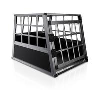 Caisse pour chien voiture métal Argent M