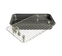 Caisse pour lapin, urinoir en acier inoxydable, cuvette réutilisable de la cage | dresseur d'animaux compacts avec plateau de nettoyage facile pour petits animaux de compagnie, solution sûre pour IR