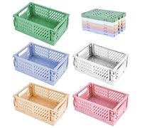 Caisse Rangement Pliante, Paniers de Rangement, 5 PCS Rangement Plastique Documents Pour Jouet, Tissus, Paniers Et Boîtes De Stable, Boite Plastique Pliable Cuisine, Salle De Bain, Bureau