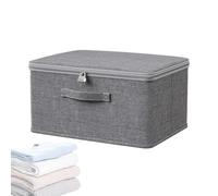 Caisse Rangements Pliable Tissu, 45x35x26cm Boite Rangement Verrouillable, Boite Rangement Tissu Avec Couvercle, Boites Rangements Vetement Empilable, Organisateur En Tissus Pour Couettes Couvertures