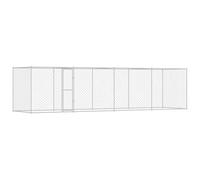 Caisse rectangulaire pour gros chiens 8 x 2m, avec 1 porte, en acier galvanisé gris argenté, résistant aux intempéries, étanche, facile à monter avec un tournevis. Un enclos pour animaux de compagnie,