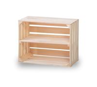 Caisses à fruits avec planche centrale Caisses en bois Caisses à vin Caisses à pommes Commode Étagère Naturel 50 x 40 x 30 cm