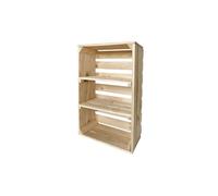 Caisses à Fruits Avec Planche Centrale en Bois - Étagère Commode Naturelle 60 x 40 x 20 cm - Pour Vin et Pommes