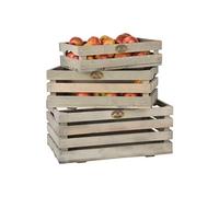 - Caisses à fruits en pin (Lot de 3)