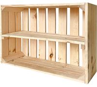 Caisses à fruits neuves avec planche centrale Caisses en bois Caisses à vin Caisses à pommes Étagère Commode Nature 60x40x20cm