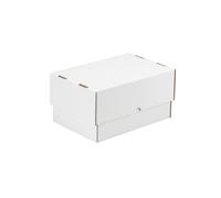 Caisses carton télescopique blanche simple cannelure 30,5 x 21,5 x 10,5/18 cm, lot de 25