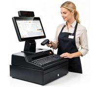 Caisses Enregistreuses, Caisse Enregistreuse Tactile Black-4+64GB | écran tactile avec Android 10, caisse enregistreuse avec affichage client et option cloud, système complet pour caisse