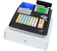 Caisses Enregistreuses électroniques Système,Caisse Enregistreuse électronique avec Imprimante De Reçus avec Plateau De Caisse Amovible Et Imprimante Thermique,pour Les Petites E, Black