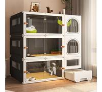 Caisses pour Chats d'intérieur, Caisse à Chat Bricolage Parc pour Chat Bricolage Maison pour Animaux de Compagnie Grand Lieu d'exercice avec Plateformes La Conception de Porte coulissante es