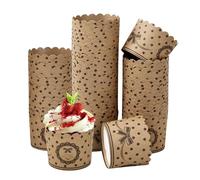 Caissette Muffins Papier, 100 Pièces mini Moules à Muffins en Papier Ensemble, Tasse mini Dessert Baking Cups avec un Noeud Papillon Muffin, pour les Desserts, Mariages, Anniversaires(Marron)