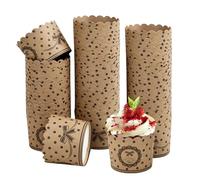 Caissette Muffins Papier, 100 Pièces mini Moules à Muffins en Papiers, Jetables Moules à Cupcakes, Papier Muffin Cuisson Polyvalent, pour la Cuisson, Desserts, Fêtes, Anniversaires(Marron)