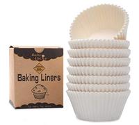 Caissette Muffins Papier,200 pièces Standard,Blanc Moule Muffins Papier,Parchemin Résistant à la Graisse,Pour Fêtes & Anniversaires & Mariages & Pâtisserie,Dimensions Standard