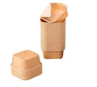 Caissette Muffins Papier Doublure de Cupcake au café, 100 pièces, tasse cuisson, Muffin carré, gobelets en papier, emballage, décoration gâteau mariage(Brown)