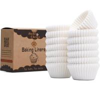 Caissette Muffins Papier Mini,400 pièces Blanc,Caissettes Cupcake,Parchemin & Résistant à la Graisse,La fête,Mini Taille (Diamètre du fond 3,5 cm)