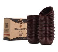 Caissette Muffins Papier Mini,400 pièces Brun,Caissettes Cupcake,Parchemin & Résistant à la Graisse,La fête,Mini Taille