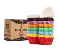 Caissette Muffins Papier Mini,400 pièces Multicolore,Diamètre du Fond 3,5 CM,Caissettes Cupcake,Parchemin & Résistant à la Graisse,Mini Taille 3,5×2,4×5 CM