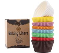 Caissette Muffins Papier Standard,200 pièces,Multicolore Moule Muffins Papier,Parchemin Résistant à la Graisse,Pour Fêtes & Anniversaires & Mariages & Pâtisserie,Dimensions Standard