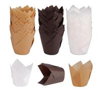 Caissette Muffins Papier Tasses de Papier de Cuisson de Tulipe Petits Cupcakes Moules de Cuisson pour la Fête d'anniversaire de Mariage Baby Shower 150 Pièces