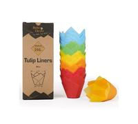 Caissette Muffins Papier Tulipe Mini,200 Pièces,Papier Parchemin Européen & Résistant à Graisse,Pour Noël/Saint-Valentin,Coloré,Mini Taille