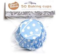 Caissettes à cupcakes - Bleu à pois blanc - 50pc - HoM