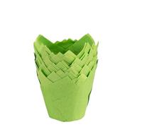Caissettes à cupcakes, Doublures de cupcakes tulipes, marron foncé, blanc, 100 pièces, papier résistant à l'huile(Color7)