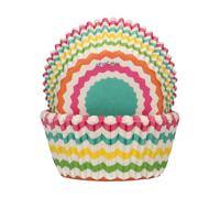 48 caissettes à cupcakes chevrons 5x3.2cm - cakesupplies f84235 Multicolore