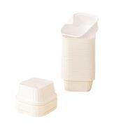 Caissettes à gâteaux, Lot de 100 gobelets en carton multicolores for cupcakes carrés 8,5 x 8,5 x 3,5 cm(White)