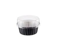 Caissettes à pâtisserie Lot de 100 caissettes à gâteaux en aluminium 125 ml, for pudding, mousse, dessert, cupcakes, avec couvercle, for pâtisserie, muffins(WHITE)