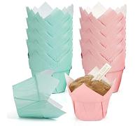 Caissettes Cupcake, 100 Pièces Caissette Muffins Papier Tulipe Caissettes de Pâtisserie Moule Cupcake Papier Décoration Caissette Cupcake pour Les Mariages Fêtes