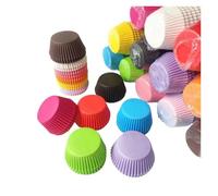 Caissettes Cupcake Gobelets de cuisson couleurs mélangées, 200/300/500 pièces, doublures Cupcakes, moules à muffins, en papier, emballage résistant la graisse for fête, mariage, anniversaire(Base 5cm)