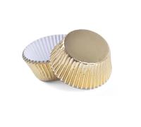 Caissettes Cupcake Gobelets en aluminium épais, doublures de Cupcake, Mini moules à muffins for la cuisson, 200 pièces(Gold)