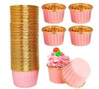 Caissettes Cupcake, Moules à Cupcakes 100 Pièces, Moules à Muffins non Collants, Pour Muffin, Gâteau, Pudding, Rose