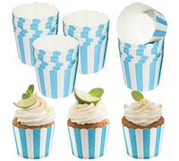 Caissettes Cupcake Papier 50 Pièces Bleu Clair Cupcakes pour Anniversaire soirée de Mariage Cuisine Baking