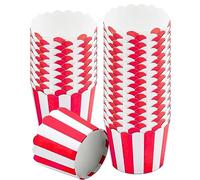 Caissettes Muffins, Lot de 50 Mini Cupcake Papier Moule Jetables Rouge et Blanc pour Mariage Fête Anniversaire