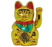 Caissier chat porte-bonheur électrique à piles pour ouvrir un nouveau magasin, ajoute du charme à la maison, au bureau ou à l'espace de travail (doré)