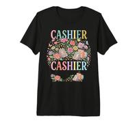 Caissier Floral Aquarelle Professionnelle T-Shirt Haut de Gamme