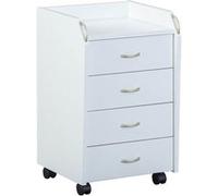 Caisson 4 Tiroirs sur Roulettes Coloris Blanc - TEO - ALTOBUY Blanc G