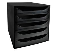 Exacompta - Réf. 229014D - Module économique à tiroirs ECOBOX + - Caisson individuel à 5 tiroirs pour document A4 et A4+ - Certifié Ange Bleu - Dimensions 34,8 x 28,4 x 29 cm - Coloris noir