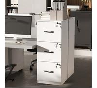 Caisson à 3 tiroirs - Blanc - Sécurité renforcée - Format A4 et lettre - Montage facile