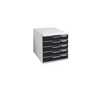 Caisson à 5 tiroirs MULTIFORM - Noir - A4 - Boîte de rangement élégante et fonctionnelle