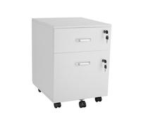 tectake® Caisson bureau Meuble de rangement Armoire de Bureau métallique industriel 40x44x54,5 cm Verrouillable Meuble tiroir Rangement bureau avec 2 Tiroirs pour Rangement papier administratif