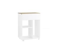 Caisson à Roulettes avec Tiroirs et Support Imprimante Roulant, Organiseur de Bureau - 63x42x88 cm, Blanc, ASK10-WN